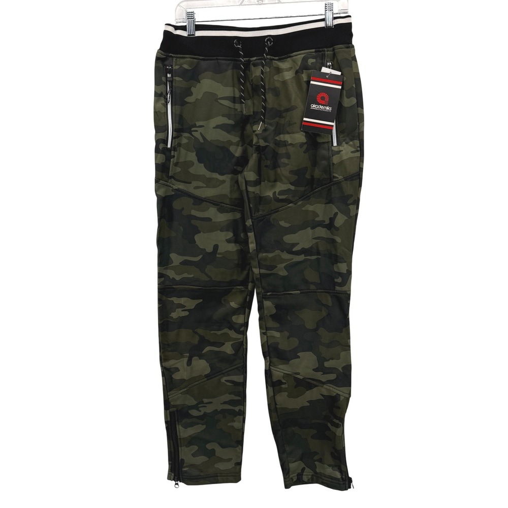 NEW Akademiks Joggers Mens Medium Olive Camo Streetwear Tapered Hip Hop Gorpcore